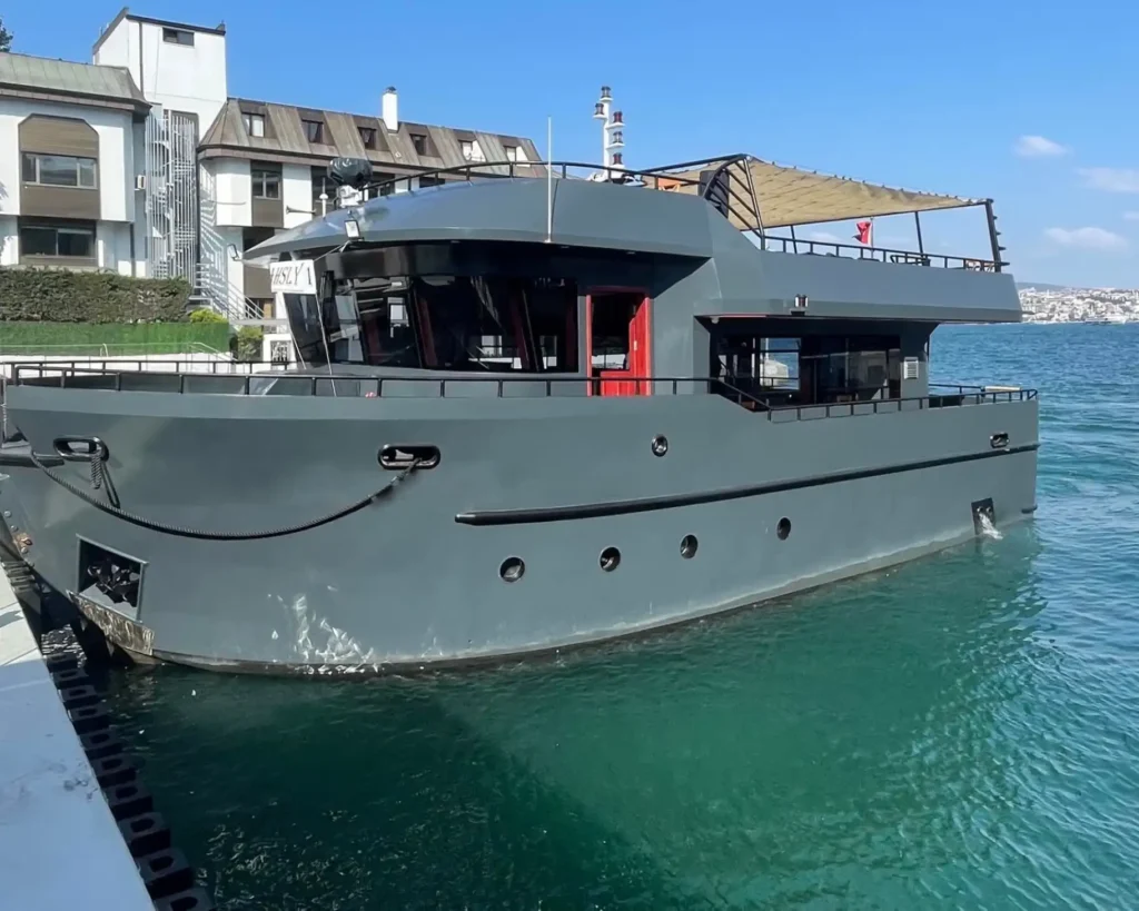 Motoryacht Exterior P102 22 meters 40 people capacity best yacht rental with Premionly in Istanbul