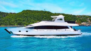 Motoryacht P120 Exterior 24 meters 35 people tour capacity 30 people dinner capacity best rental yacht prices with Premionly in Istanbul.