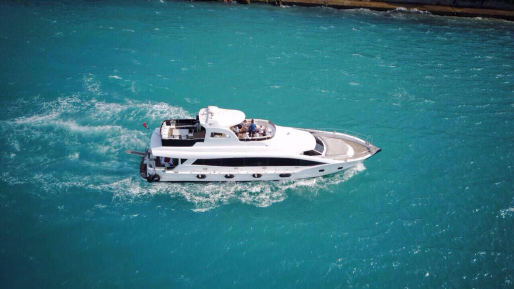 Motoryacht P120 Exterior 24 meters 35 people tour capacity 30 people dinner capacity best rental yacht prices with Premionly in Istanbul.