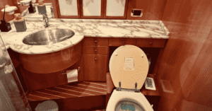Bathroom interior of the Azimut 55 P149 luxury motor yacht