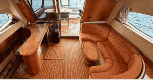 Indoor dining and lounge area of the Azimut 55 P149 motor yacht